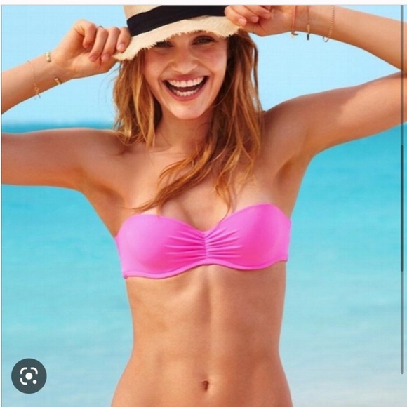 Victoria’s Secret 36C pink & black flirt bandeau bikini tops - Picture 15 of 16